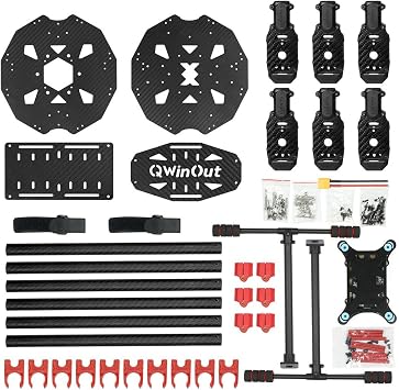 QWinOut Q705 DIY Drone Kit Helicopter T18 PRO /AT9S/FS-i6/AT10 Remote Control APM/PIX Flight Control 40A ESC Aircraft RTF (KIT 11)
