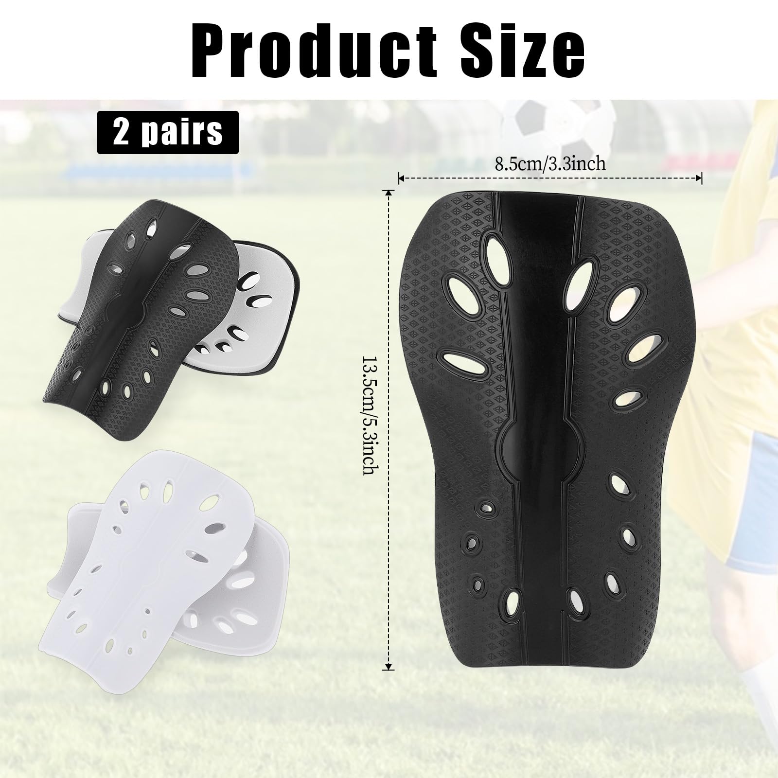 Molain 2 Pairs Soccer Shin Guards, Lightweight and Breathable Shin Guard Sleeves Adults and Kids Calf Shin Guards Protective Equipment Shin Guards for Men Women(5.3x3.3inch Children's Version)