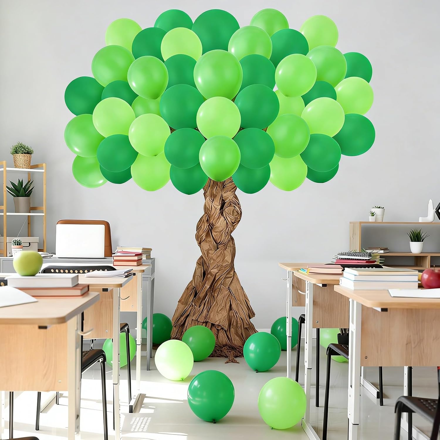 Classroom Tree Bulletin Board Set DIY 3D Balloons Tree Craft Bulletin Board Motivational Educational Welcome Class Decor for Back to School Elementary Preschool Teacher Home Chalkboard Wall Decor