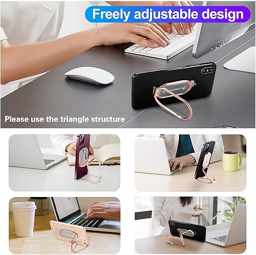 Miniatura 4 de Soporte ajustable para teléfono celular para escritorio, soporte de anillo de teléfono portátil, soporte de dedo plegable de escritorio, mango