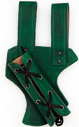 Miniatura 17 de Armory Replicas™ - Rana de espada de madera de halcón de cuero bovino genuino - Accesorio de soporte ajustable de inspiración medieval LARP Sable