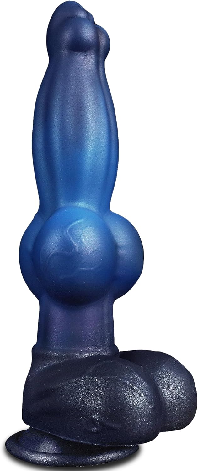 9.6" Monster Dog Knot Dildo, Huge Fantasy Dragon Horse Wolf Dildo with Big Balls, Thick Silicone Knotted Dildos with Strong Suction Cup, Large Animal Anal Toy for Men Women Gay