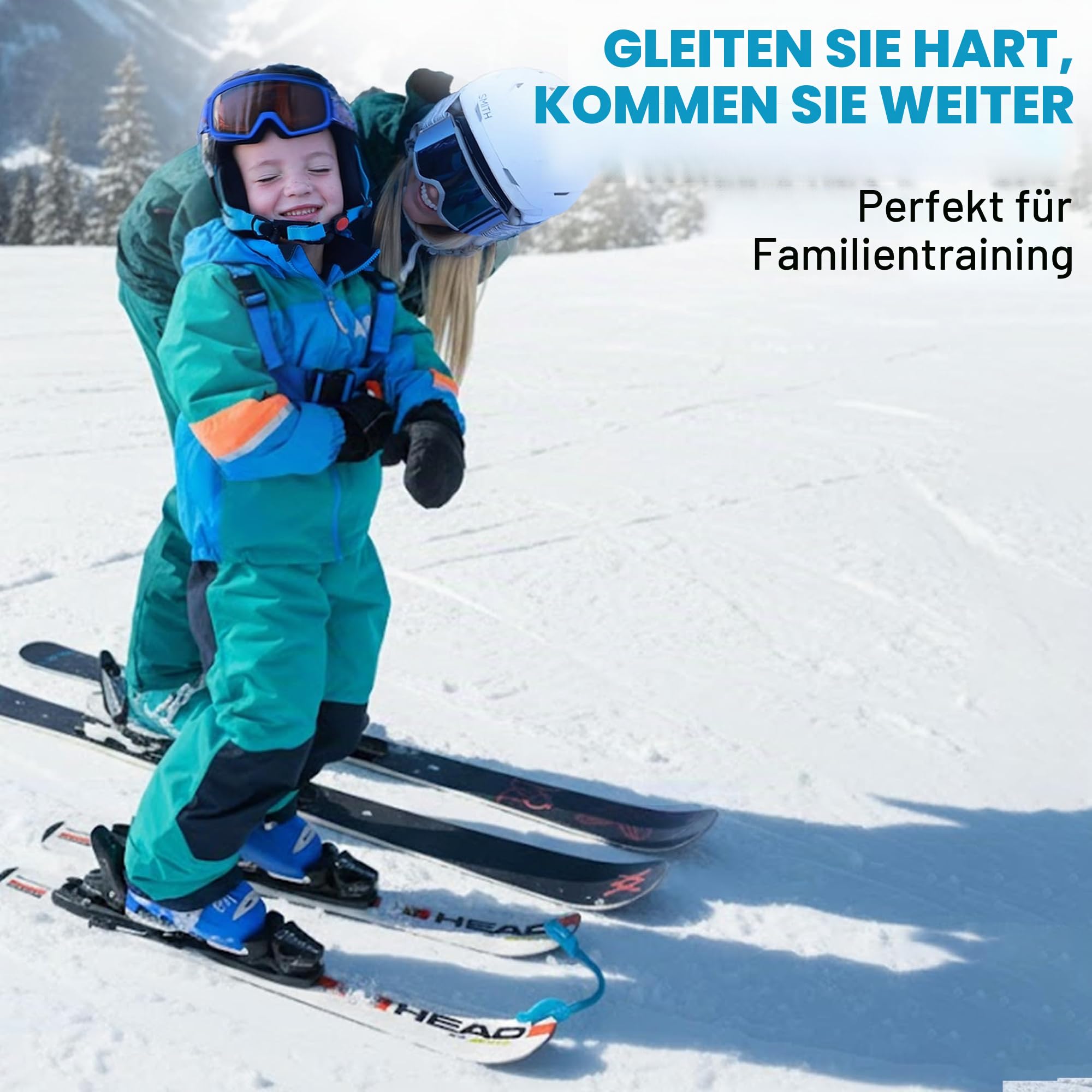 Wedgease - Ski Tip Connector - Teach Kids to Ski - Ski Trainer by Launch Pad