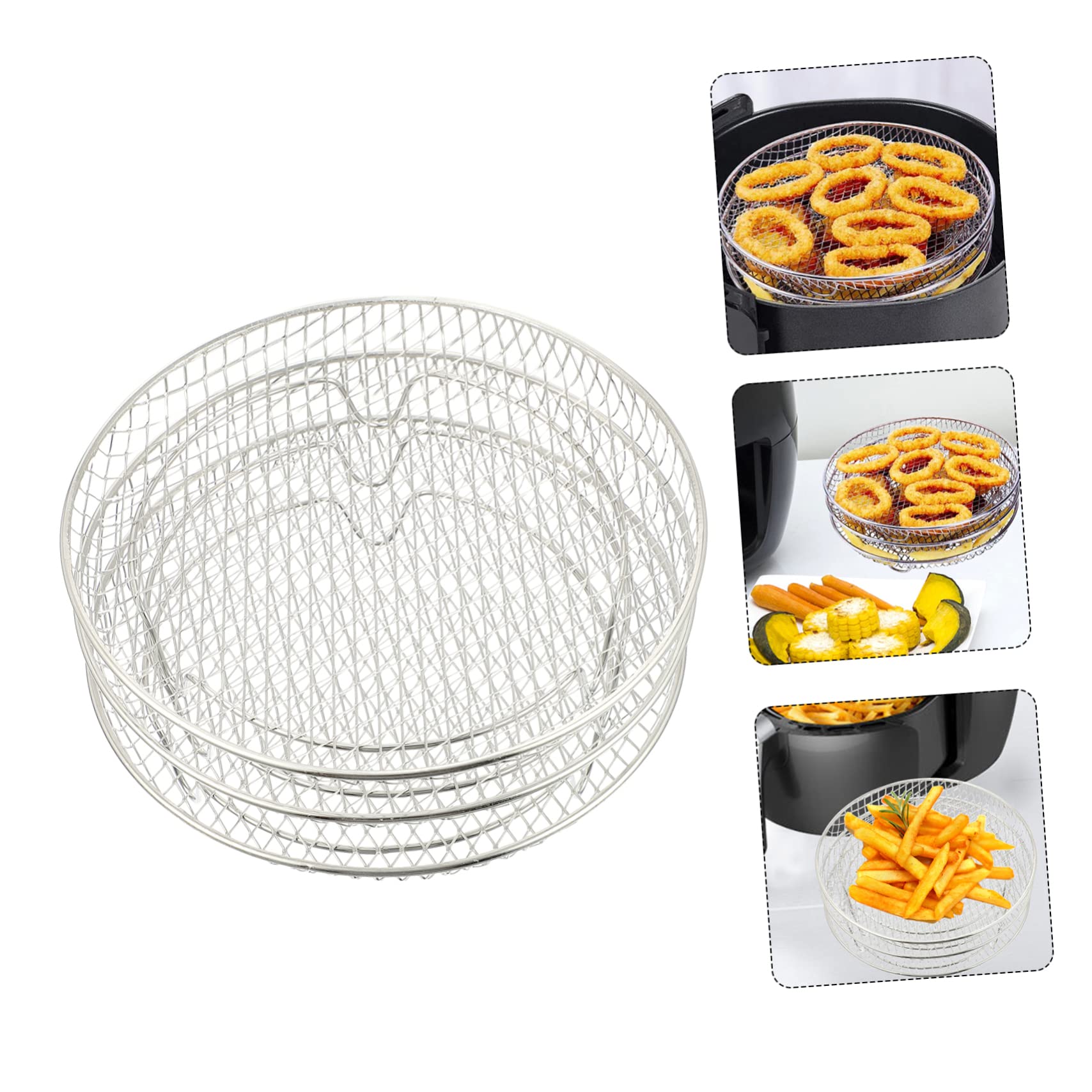 SHINEOFI 1 Pieza Rejilla Inoxidable para Freidora de Aire Accesorio Apilable Compatible con Instant Air Fryer para Variedad de Cocina