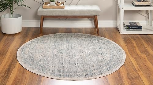 Miniatura 3 de Rugs.com Noble Collection Alfombra  Alfombra redonda gris mediana de 6 pies perfecta para cocinas, comedores