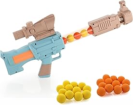 Chanak Space Explorer Pneumatic Gun Toy Include 12 Orange & 12 Yellow Soft Foam Ball, for Indoor Outdoor Use Safe for Boys Girls, Above 5+ Age, BIS Approved