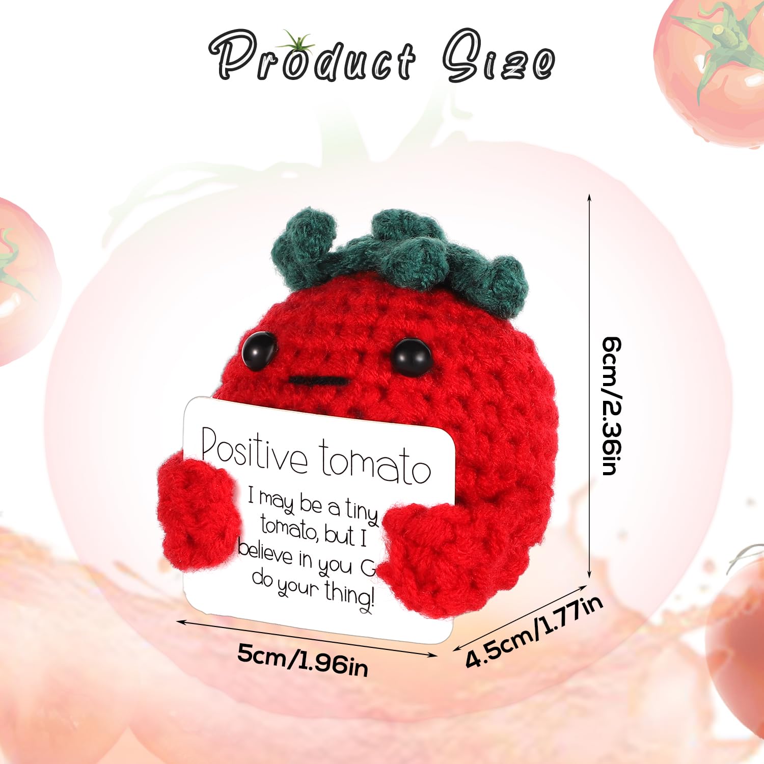 TOYMIS Lustige Positive Kartoffel-Figur, 5,1 Cm – Gestrickt, Niedlich, Als Geschenk Oder Deko