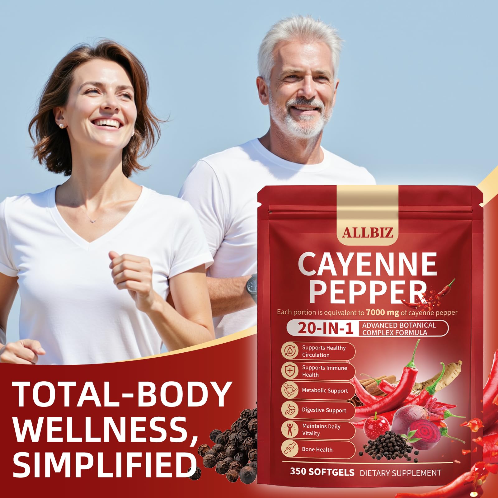 ALLBIZ 20-in-1 Organic Cayenne Pepper Capsules Supplement 7000mg — Amazon image 7