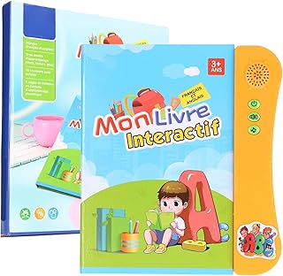 Electronic Audiobook, French Birthday Gift Learn English Audiobook Music for the Home From 3 Years Old (Orange)