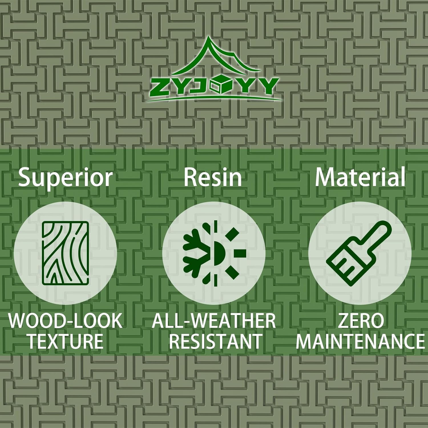 ZYJOYY Outdoor Storage Box, 90 Gallon Deck Box, Waterproof Resin Storage Bin for Patio Cushions, Gardening Tools, Lockable, UV Resistant,Olive Green - Image 6