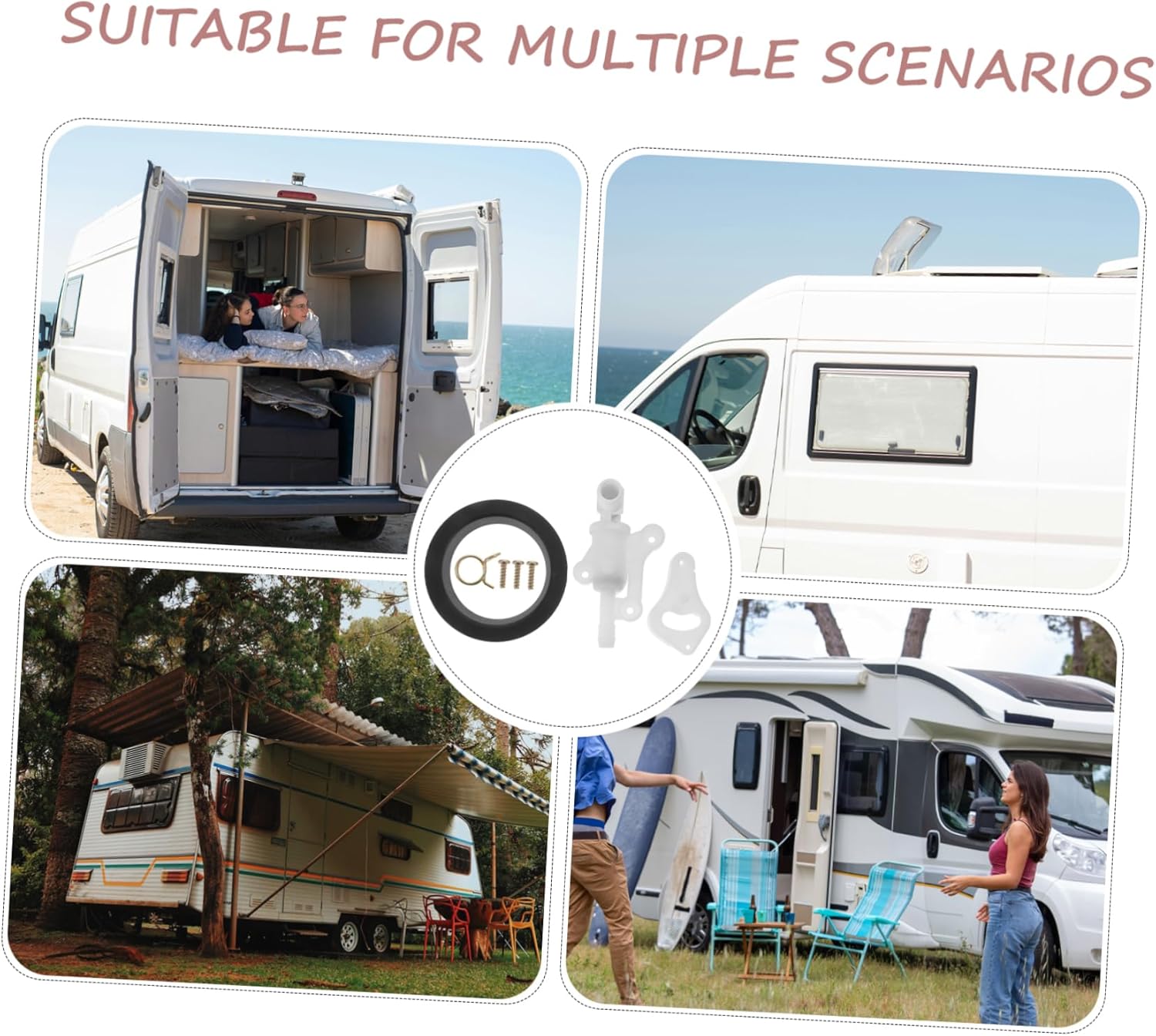 Cabilock 1 Set Rv Toilet Valve Assembly Kit Comprehensive Repair Tools for Camper Bathroom Durable Water Valve Parts for Efficient Toilet Functionality in Rvs and Campers