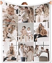 Bemaystar Personalised Blanket with 9 photos - Personalised gifts for Valentines Day & Birthday-Photo Blanket, Custom Blanket-Gifts for Her, Mum, Dad