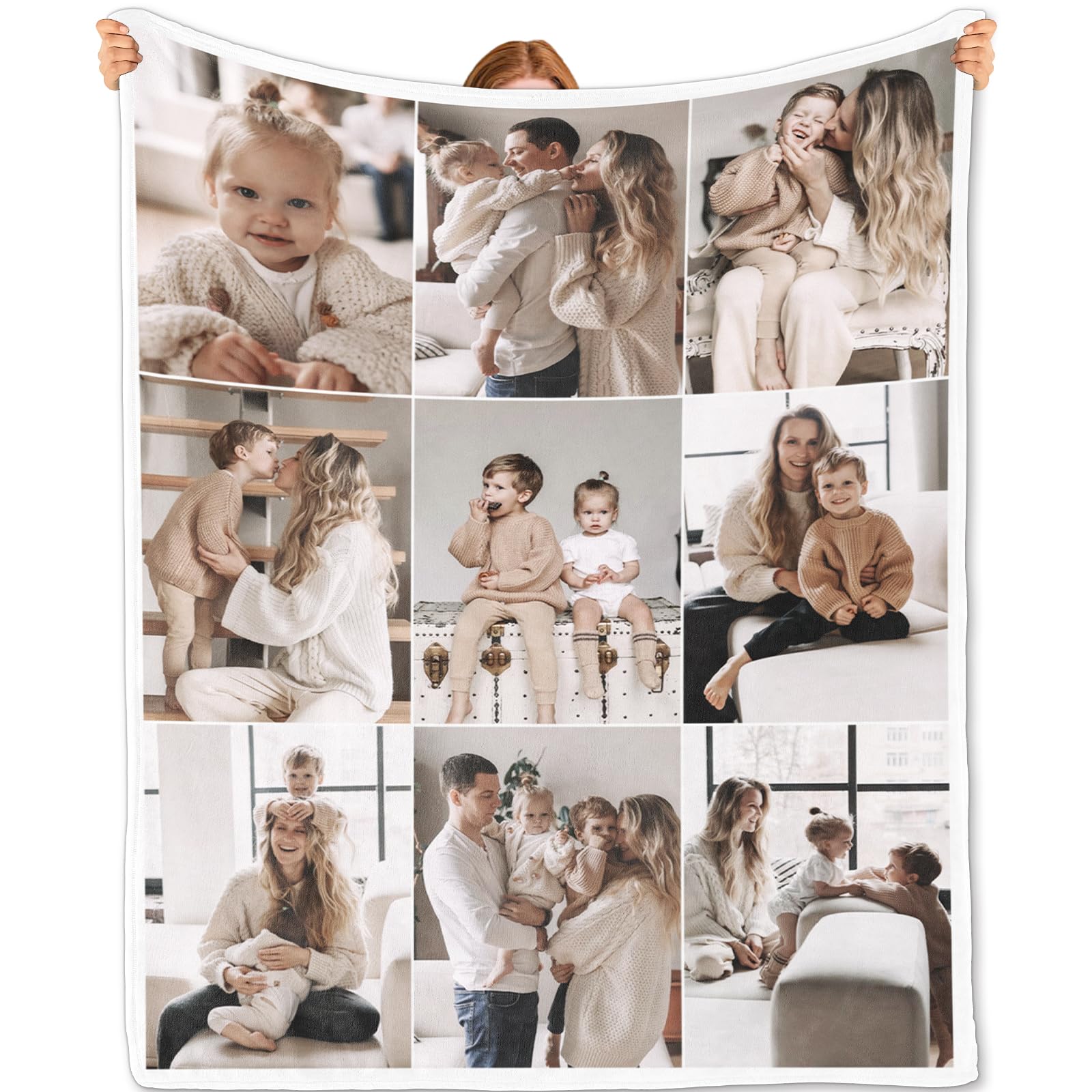 Bemaystar Personalized Blanket with Photos - Personalized Gifts for Women, Men, Couples, Friends - Personalized Blanket for Valentine, Birthday and Wedding