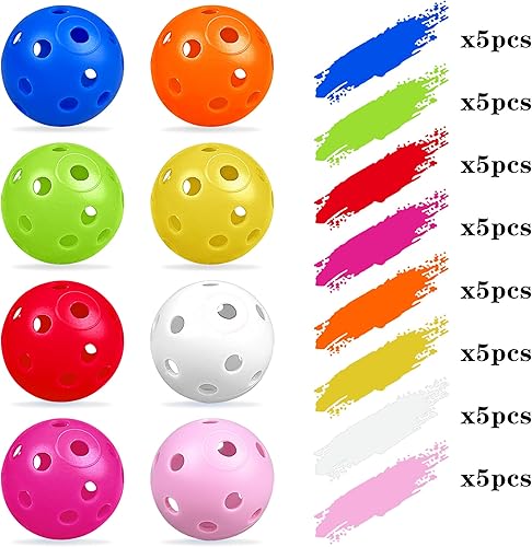 Miniatura 10 de XIPEGPA Pelotas de golf de práctica de 1.614 in de plástico de flujo de aire hueco, campo de conducción, práctica de columpio, uso en interiores y