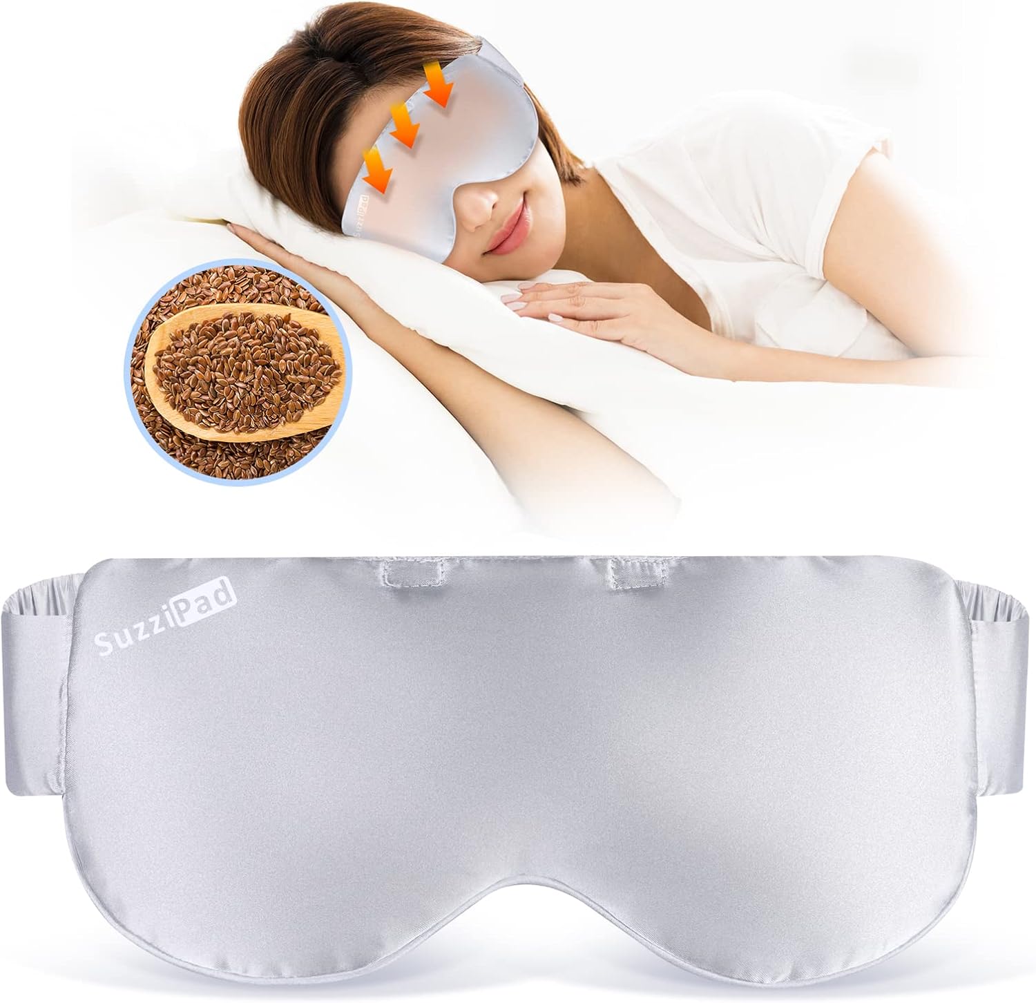SuzziPad Microwave Heated Eye Masks for Dry Eyes, Moist Heat Warm Eye Compress for