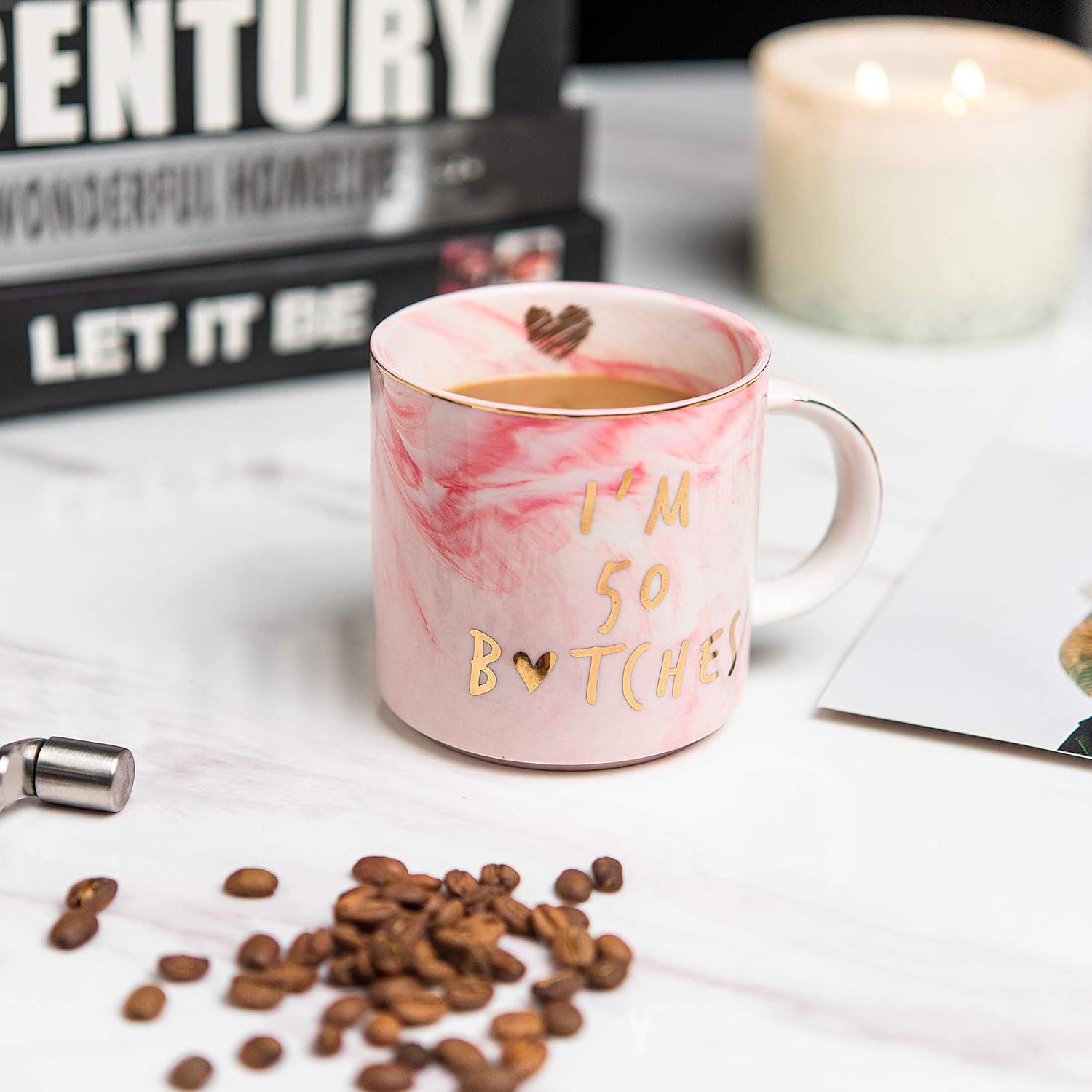 I'm 50 - Funny 50th Birthday Gifts for Women - Best Turning Fifty Year Old Birthday Gifts Ideas for Women, Wife, Mom, Daughter, Sister, Aunt, Best Friends, BFF, Coworkers, Her - Ceramic Coffee Cup - Image 6