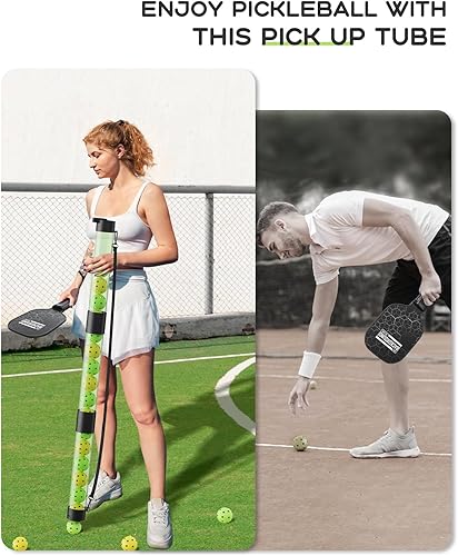 Miniatura 2 de Pickleball Ball Retriever superior con capacidad para 17 bolas, tubo de recogida de pickleball con correa para el hombro, soporte portátil para
