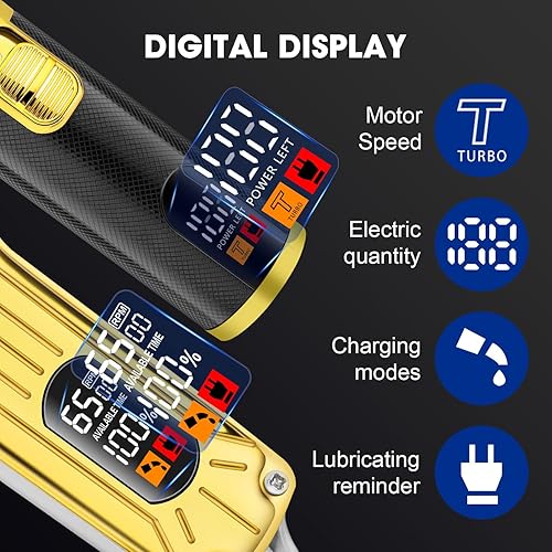 Miniatura 3 de HIENA PRO Juego de cortapelos para hombres, kit de peluquería profesional para corte de cabello, juego de cortadoras y recortadoras recargables