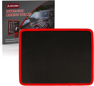 Arcomin Magnetic Tool Mat & Holder | 12.8"x9.8" Flexible Magnetic Tray for Garage Workshop, Scratchproof PVC Surface with Non-Slip Grip | Auto Repair, Toolbox Organizer for Mechanics & DIY