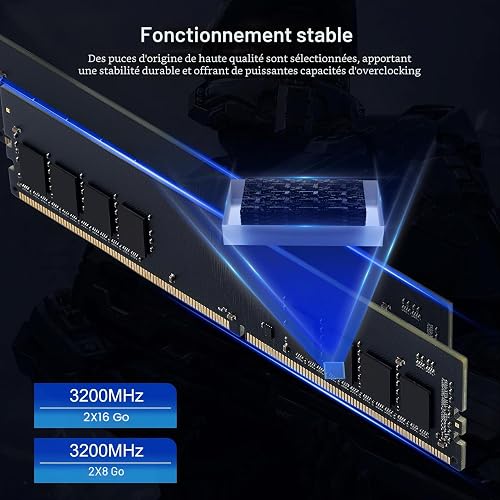 Netac DDR4 RAM 32GB Kit (2x16GB) 3200 MHz,DRAM 288-Pin UDIMM Desktop Memory,CL16-20-20-40 1.35V Intel XMP 2.0 Computer Memory-Black - 8