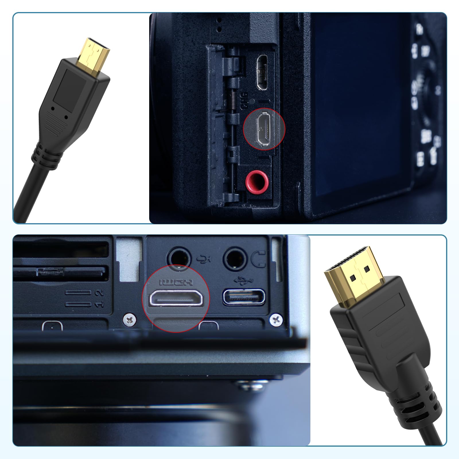 Cavo Micro HDMI A HDMI 1 Metro - 4K 60Hz - Compatibile Con Raspberry Pi 5/4, GoPro Hero 7/6/5, Fotocamere E Scheda Di Acquisizione - 2