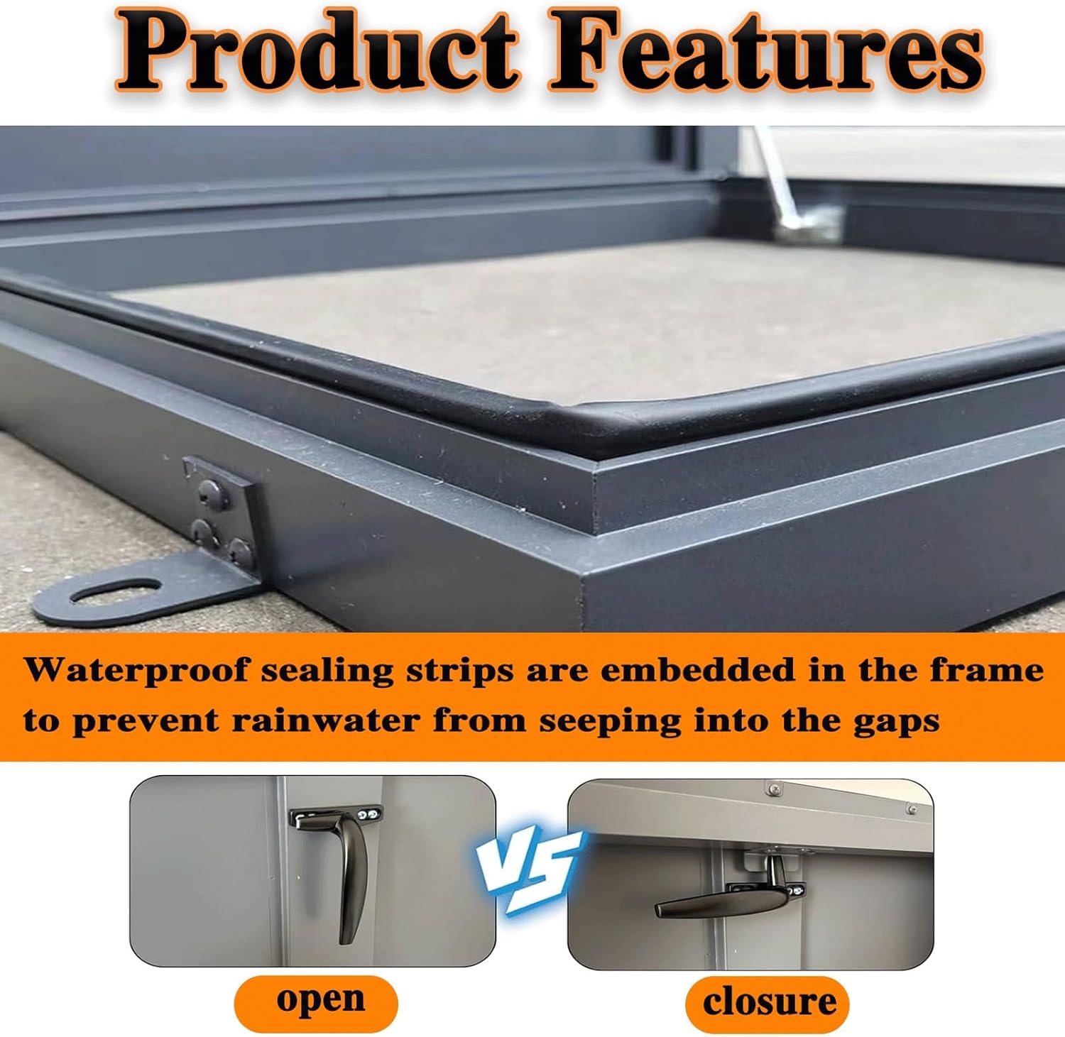 Black Roof Hatch, 30x40in(76x101.5cm) Skylight Roof Caps Window with Gas Shock Strut, Aluminum Frame Galvanized Roof Access Hatch, Roof Security Door, Roof Maintenance Hatch, Commercial Roof Hatch
