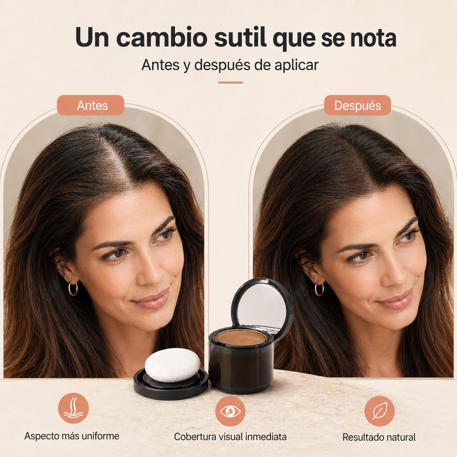 Avellio Polvo Corrector De Raices,Cubre Canas Al Instante, Con Queratina, Resistente Al Agua Y Al Sudor, Acabado Natural, Sin Grumos (Marrón oscuro)