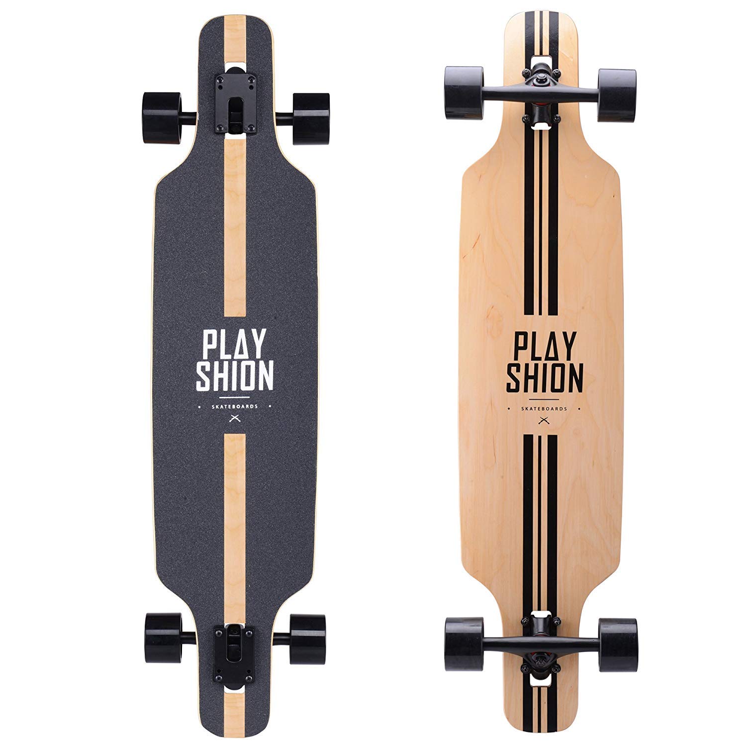 Playshion Drop Through Freestyle Longboard Skateboard Cruiser