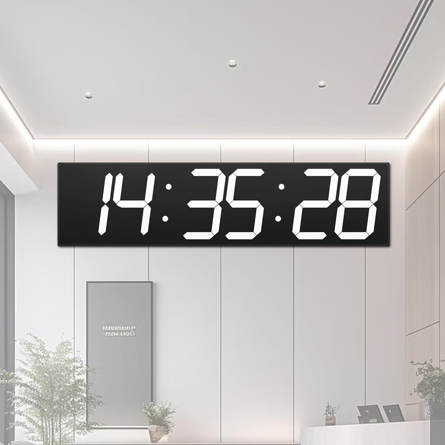 Large Digital Wall Clock 28 with GPS Auto-Sync, Remote Control & Timer, Wall-Mounted for Classroom, Office, Gym, Conference Room