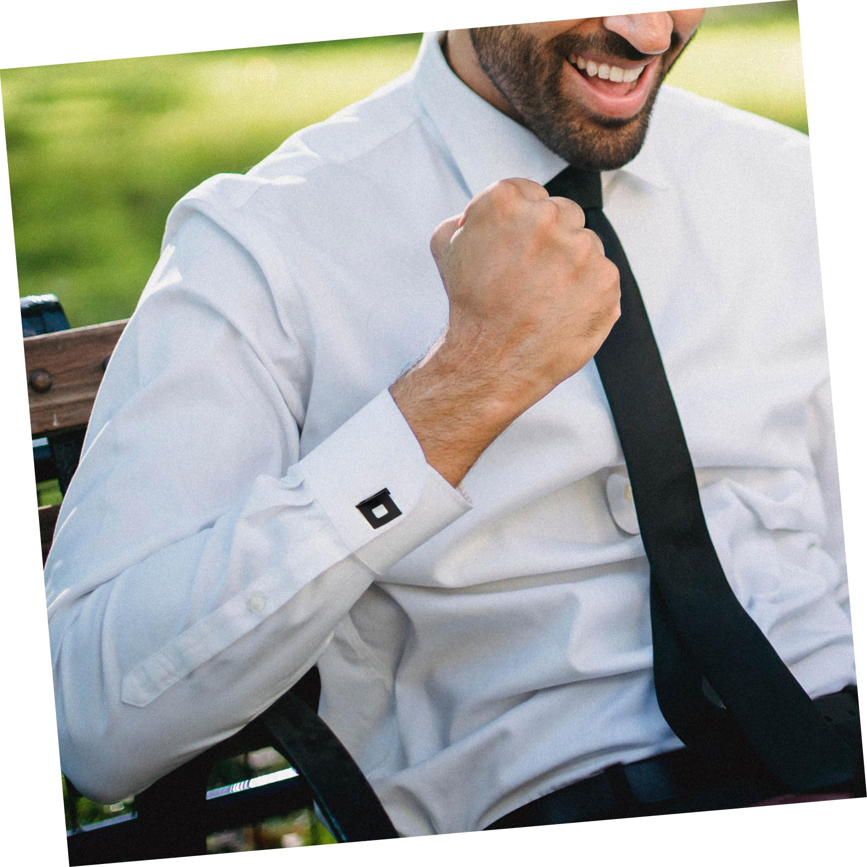 minkissy Manschettenknöpfe Herren Set Cufflinks Für Business Festlichkeiten Mit Schwarzem Emaille Gestreiften Designs Perfektes Für Väter Ehemänner Freunde