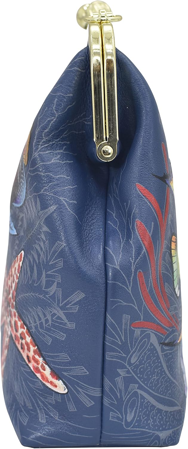 Anuschka Women’s Hand Painted Genuine Painted Leather Medium Frame Crossbody