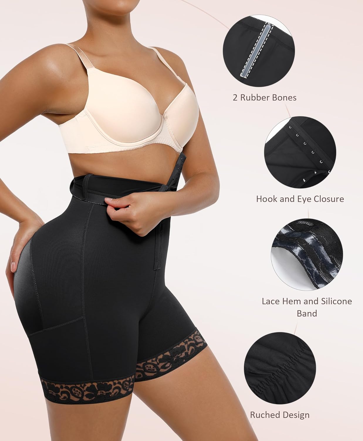 FeelinGirl Butt Lifter Shapewear Tummy Control Shorts Body Shaper for Women with Lace Trim - Image 4