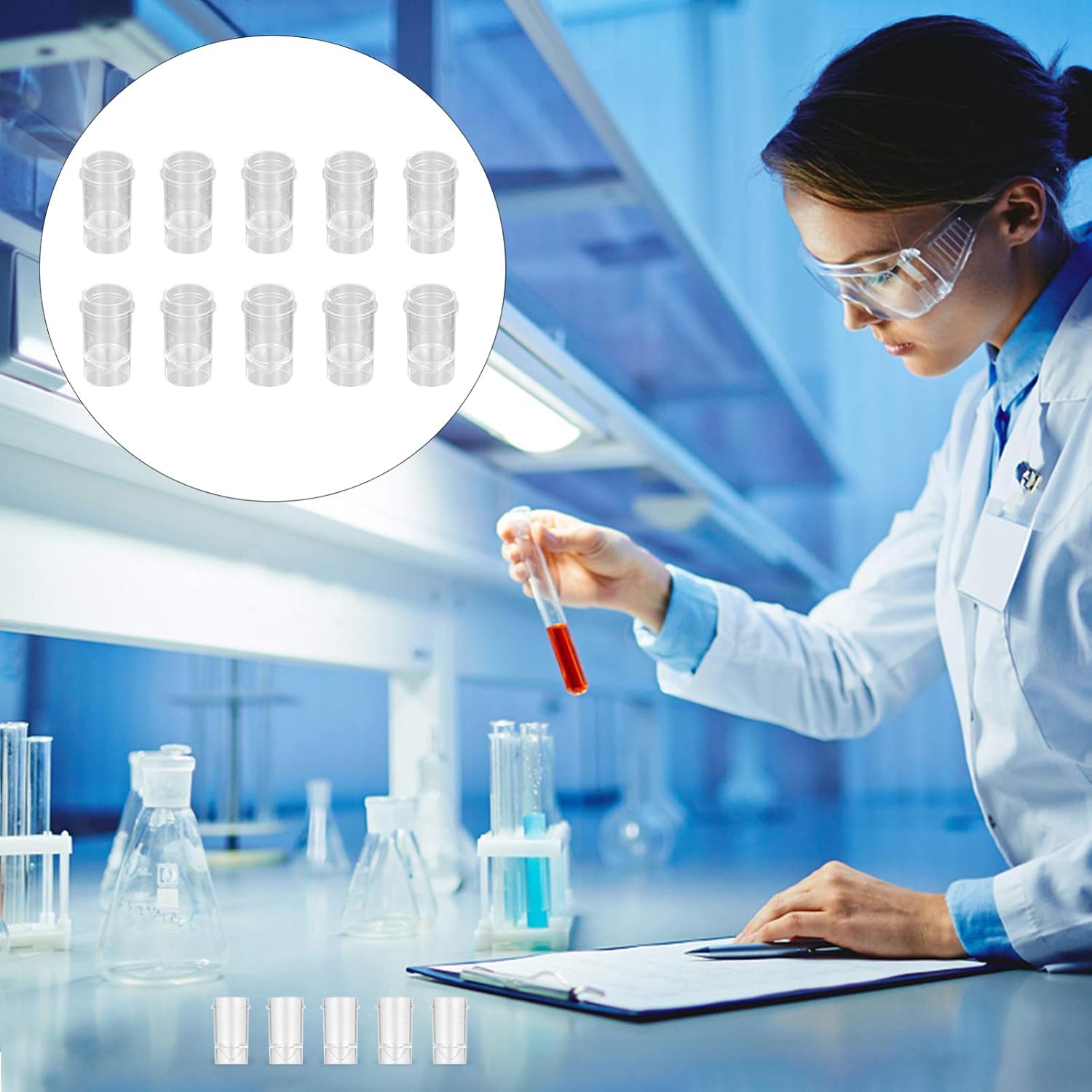 1000pcs Disposable Sampling Cups Transparent Plastic Portion Containers for Laboratory and Medical Use Capacity for Personal and Professional Applications