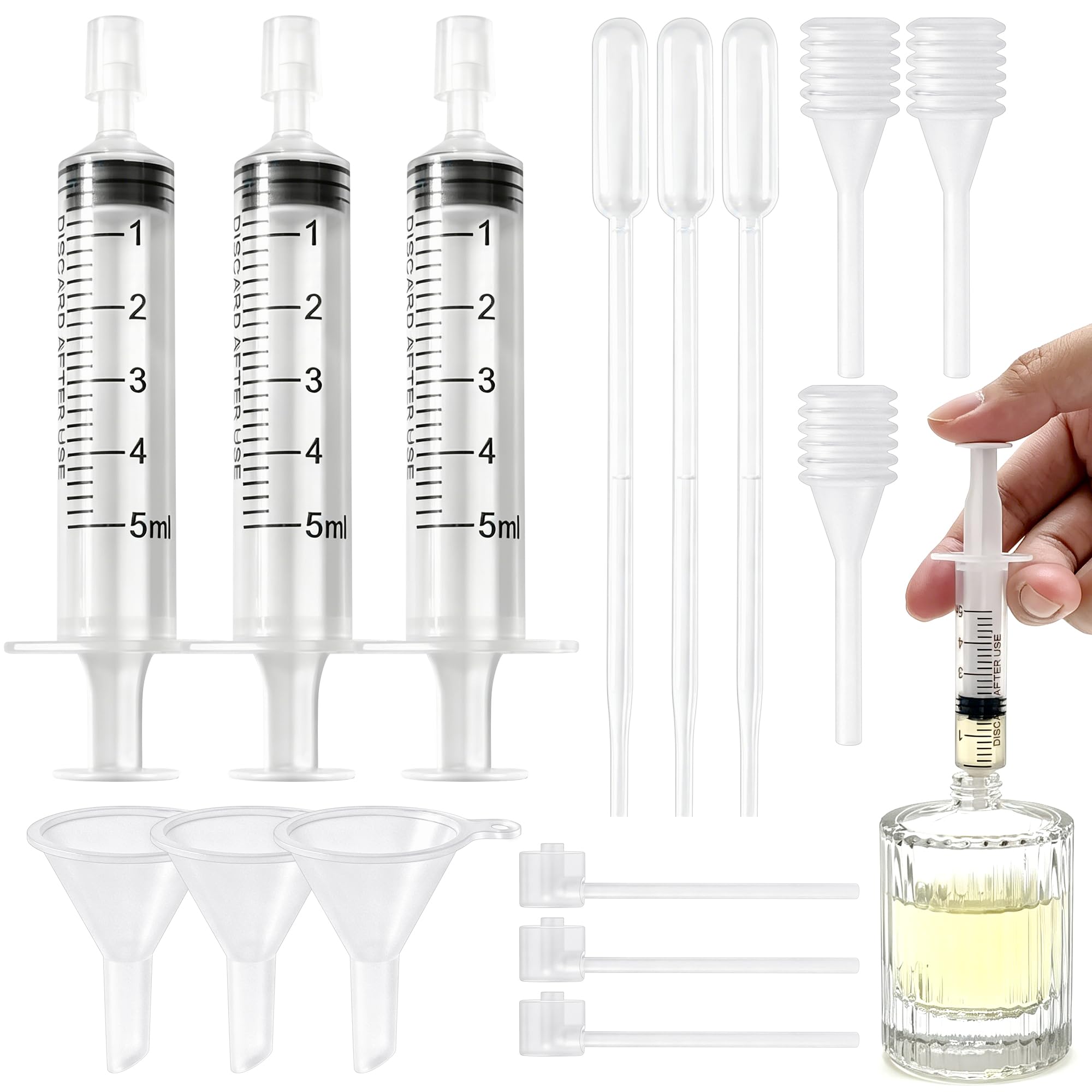 Perfume Refill Kit, 15Pcs 5ml Syringe Pump Extractor Transfer Set