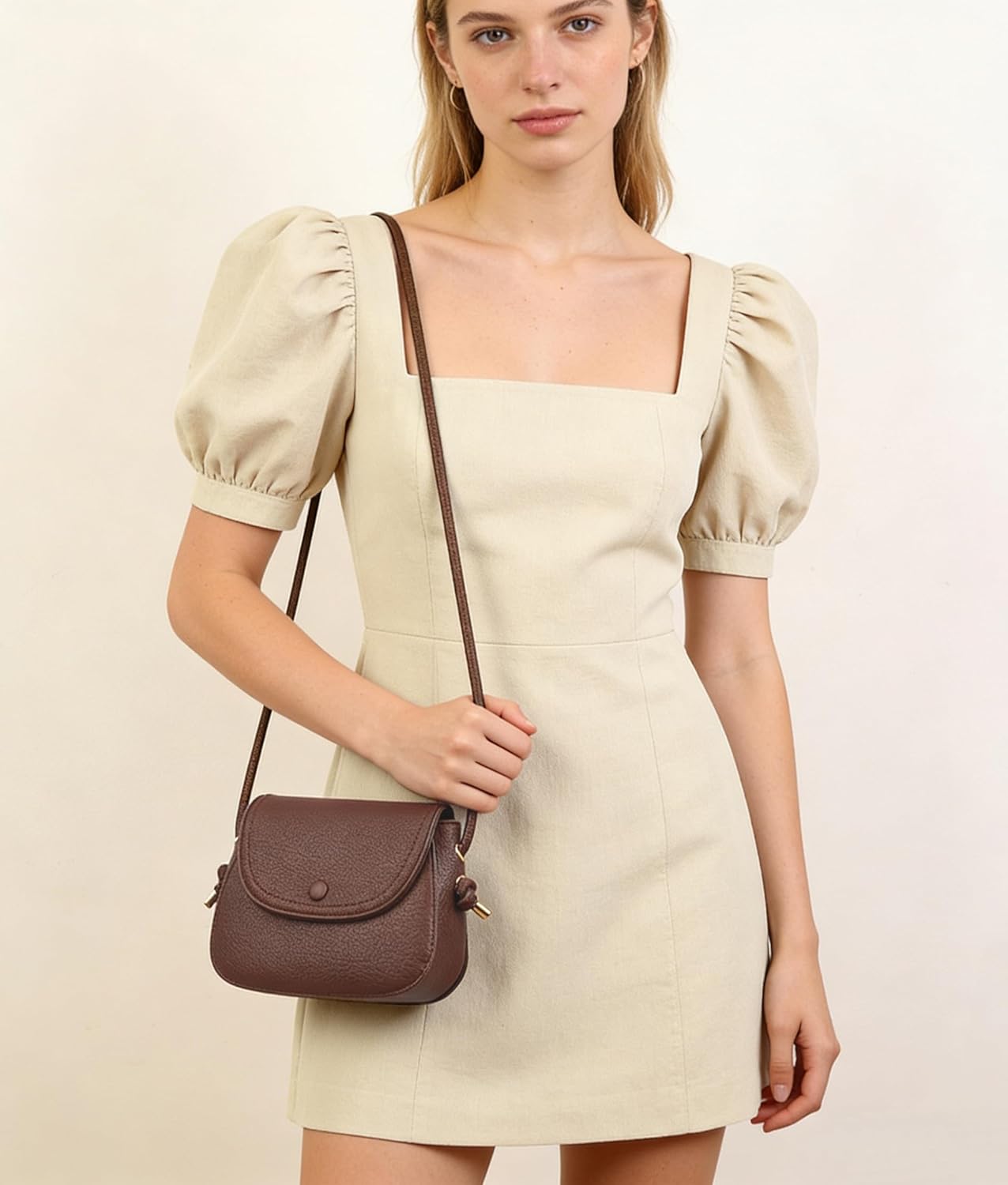 Leather Crossbody Purses for Women, Everyday Saddle Bag with Zipper & Magnetic, Trendy Handbag for Work Daily Use | Easy to Clean, Water Resistant