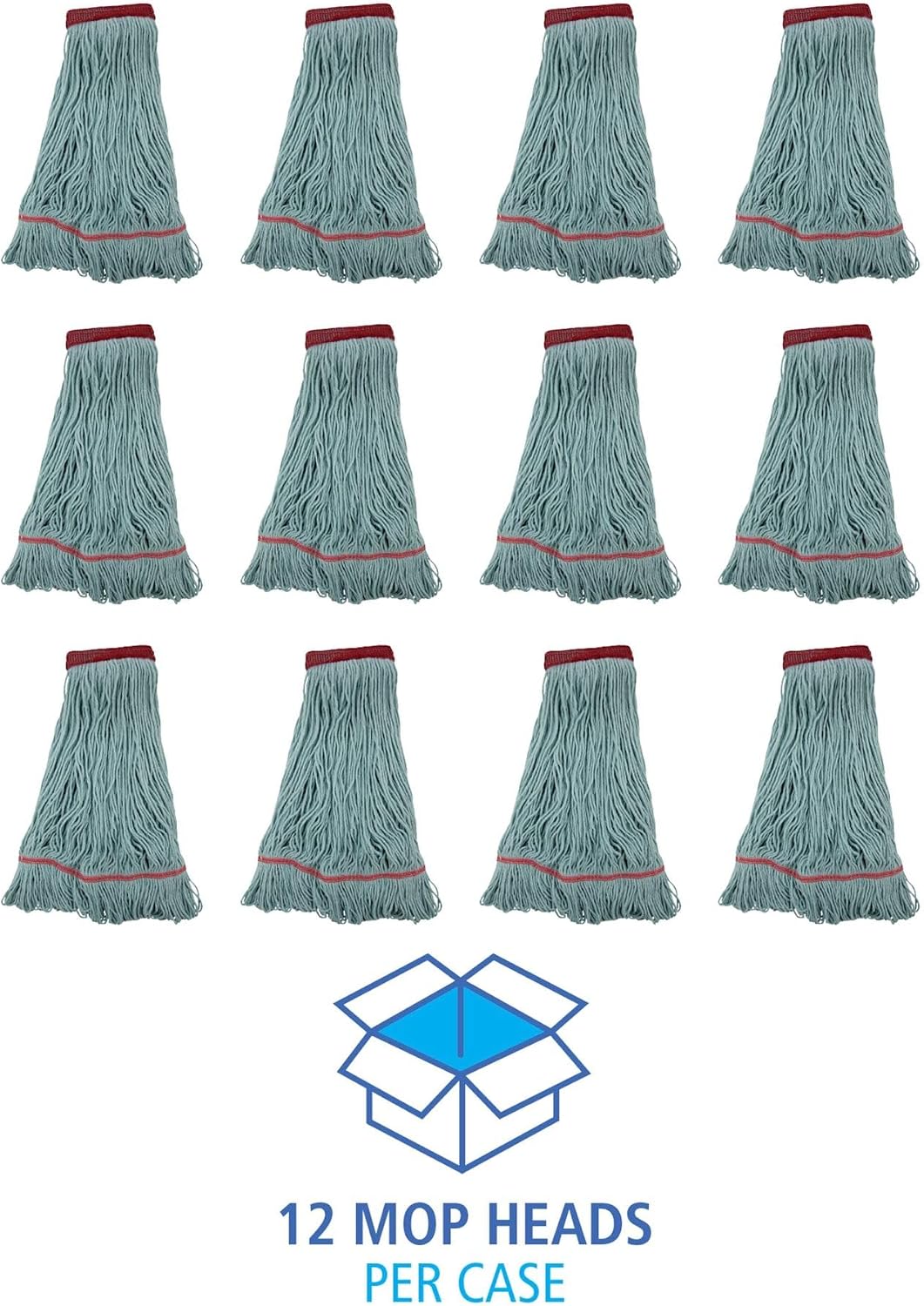Boardwalk EchoMop with Looped-End Wet Head, Synthetic/Cotton, Large, Blue, 12/Carton
