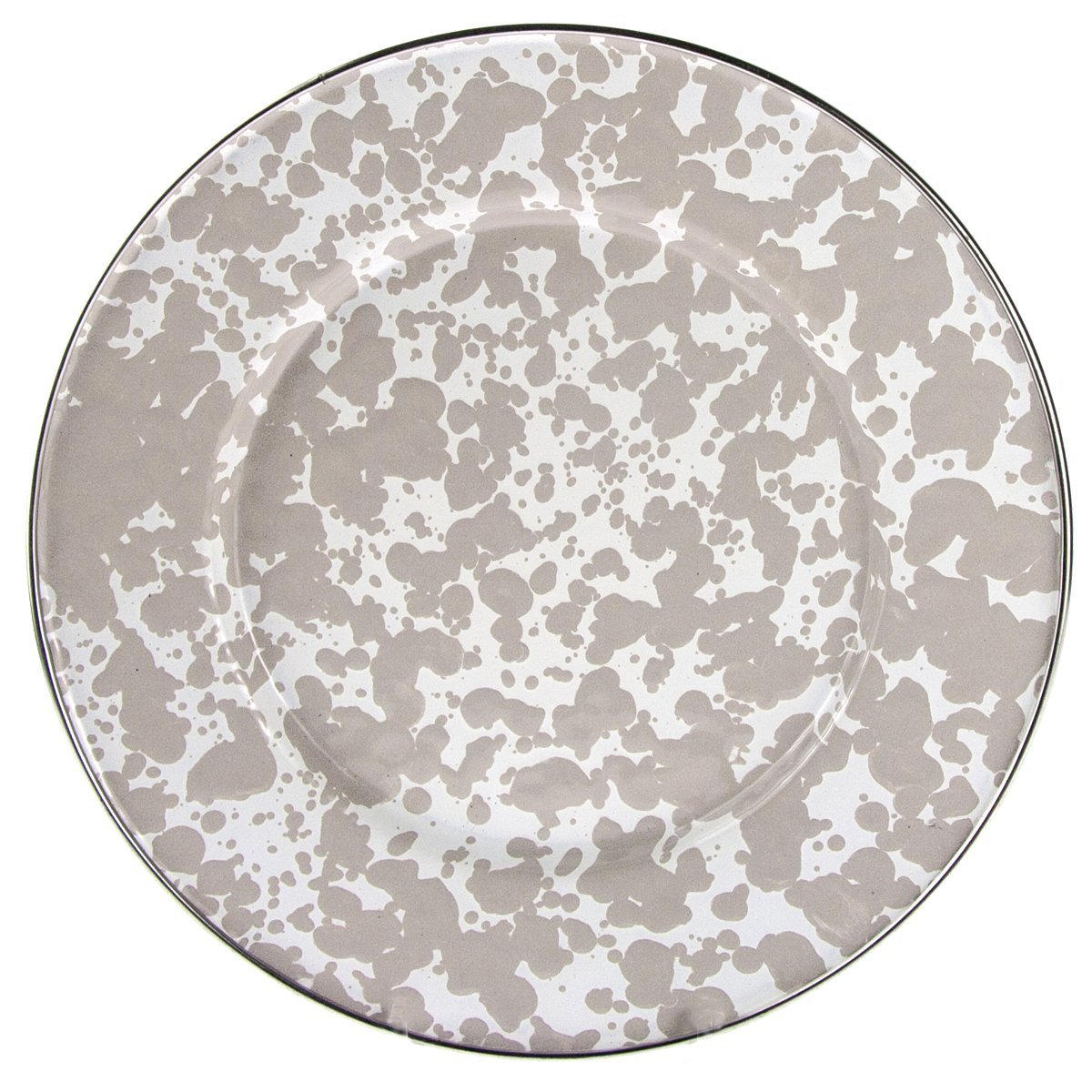 Golden Rabbit(Taupe Swirl) - Enamelware - Taupe Swirl Pattern - 22cm Sandwich Plate