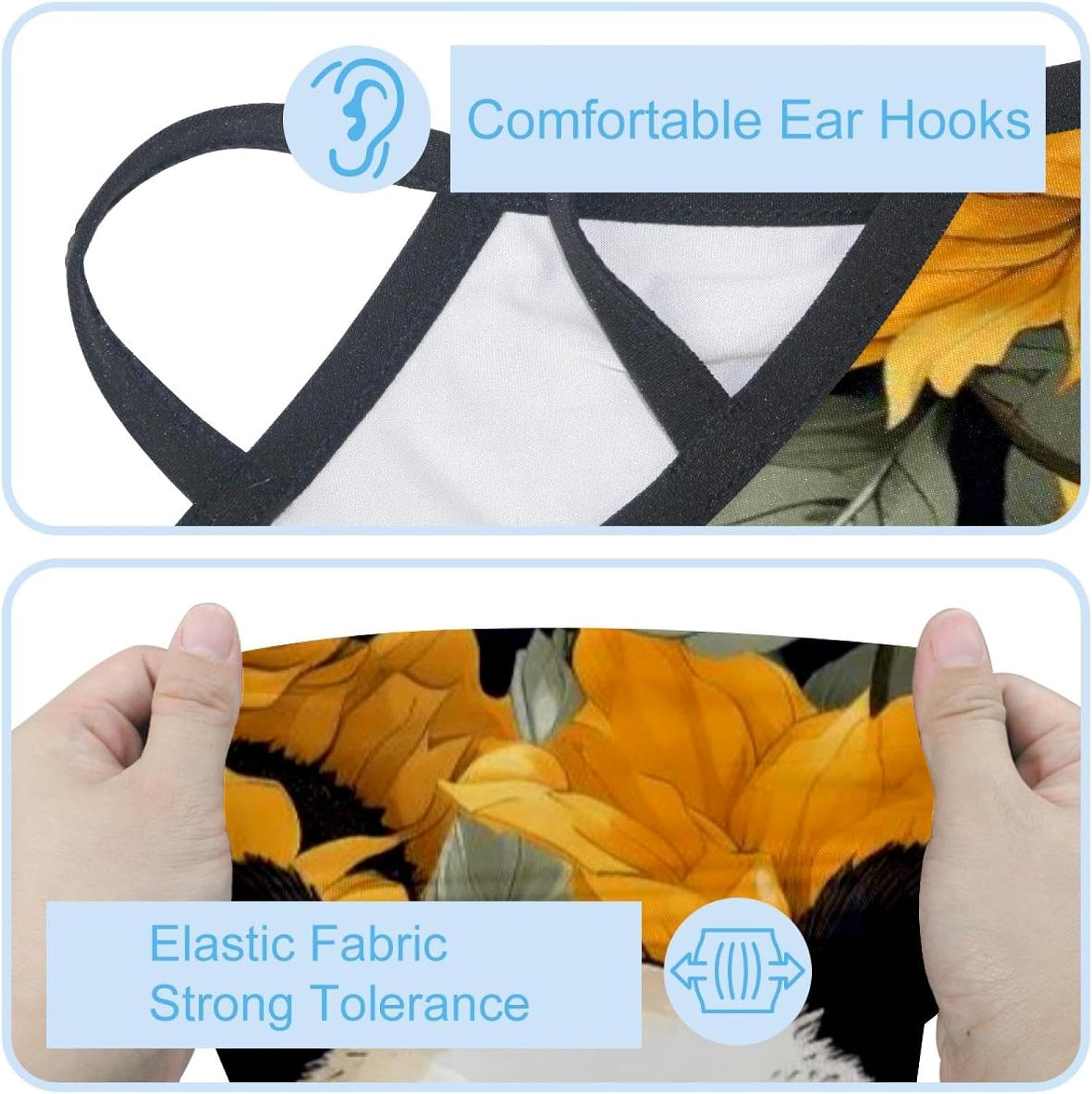 4 Pieces Panda Sunflower UV Protector Scarf, Summer Cooling Neck Gaiter for Men/Women