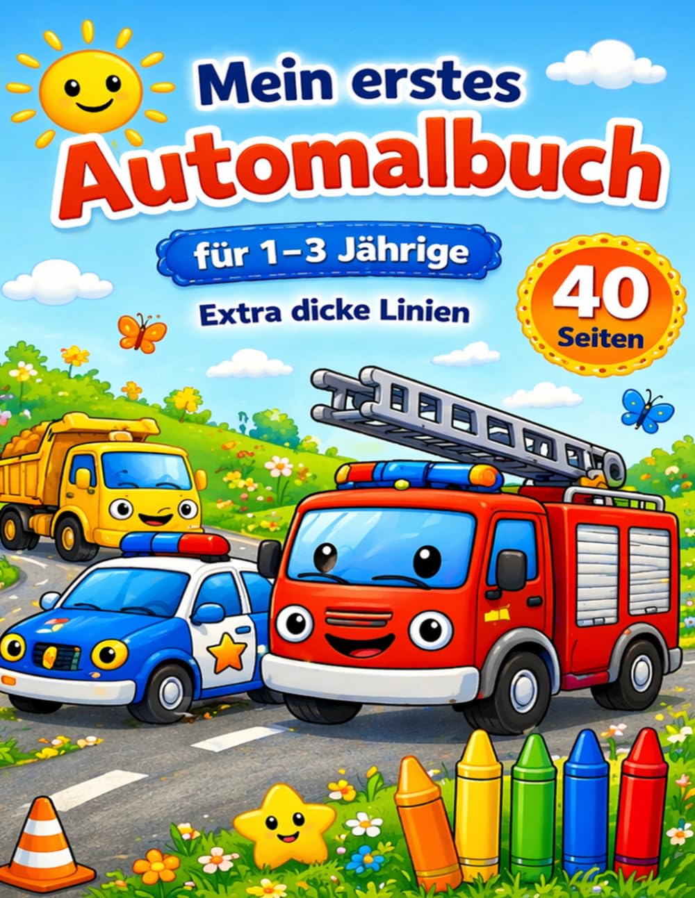 Mein erstes Auto Malbuch: Mit extra dicken Linien