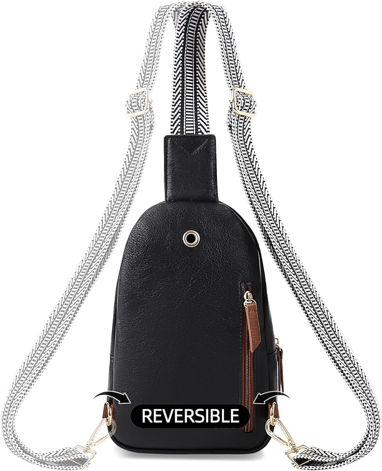 Sling Bag for Women PU Leather Casual Crossbody Bags Fanny Pack Purse Anti Theft Chest Bag for Travel Daily