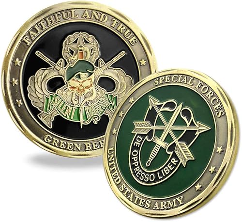 Moneda de desafío de las fuerzas especiales del ejército de los Estados Unidos Fiel y Verdadera Boina Verde