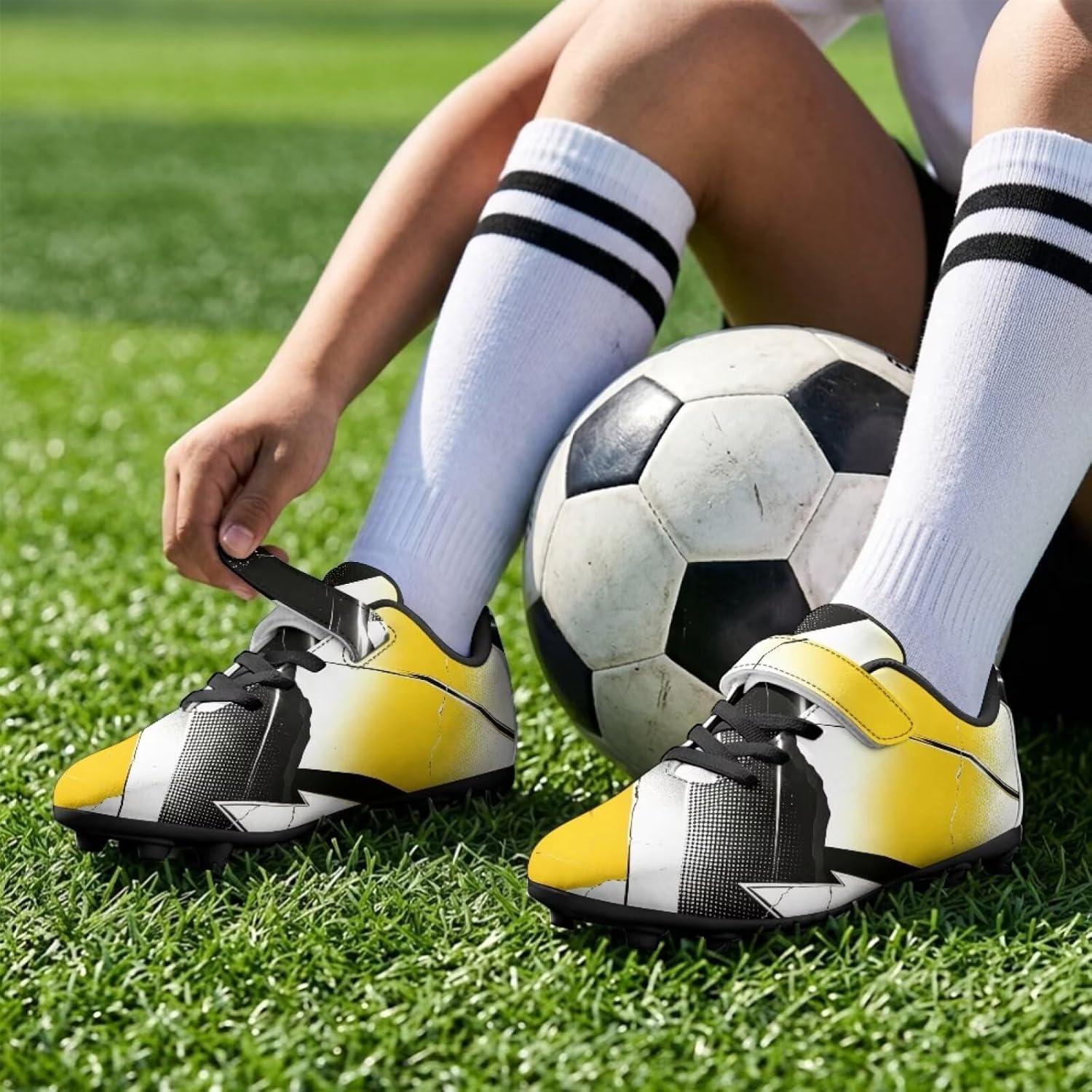 Kids Soccer Cleats Firm Ground Boys Soccer Shoes Turf Football Shoes Youth Training Football Cleats