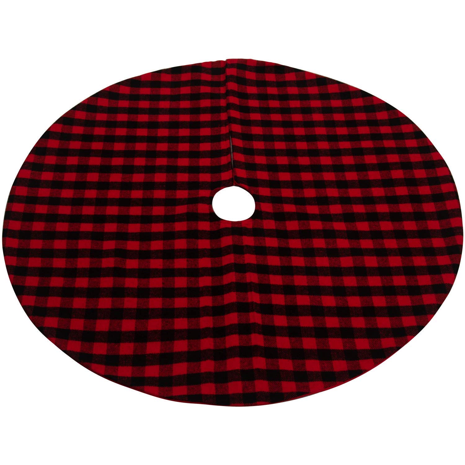 AMDX Plaid Christmas Tree Skirt Ornament 48inch Diameter Christmas Decoration New Year Party Supply