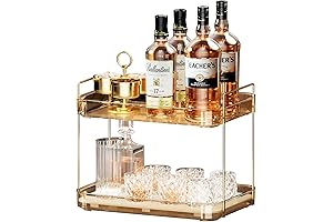 Whiskey Tray, Six Piece Glass Bathroom Accessory Set