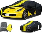 New Upgraded Car Cover Custom Fit for Chevy Corvette C4/C5/C7/C8 Coupe Convertible Targa (1980-2026), Waterproof All Weather for Automobiles Full Exterior Cover Rain Sun Snow UV Protector.