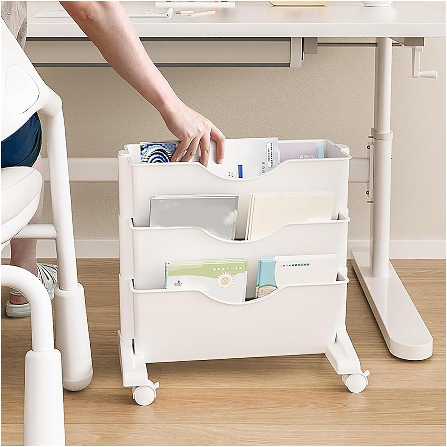 Magazine Rack,Book Display Rack, Floor-Standing Magazine Rack Literature Display Movable for Exhibition Trade Shows Office