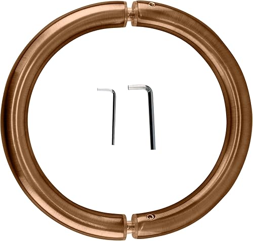 Miniatura 2 de Brixwell HC-6BTB-ACP - Manija de puerta de ducha de estilo circular de 6 pulgadas de centro a centro, montaje trasero a trasero, cobre antiguo