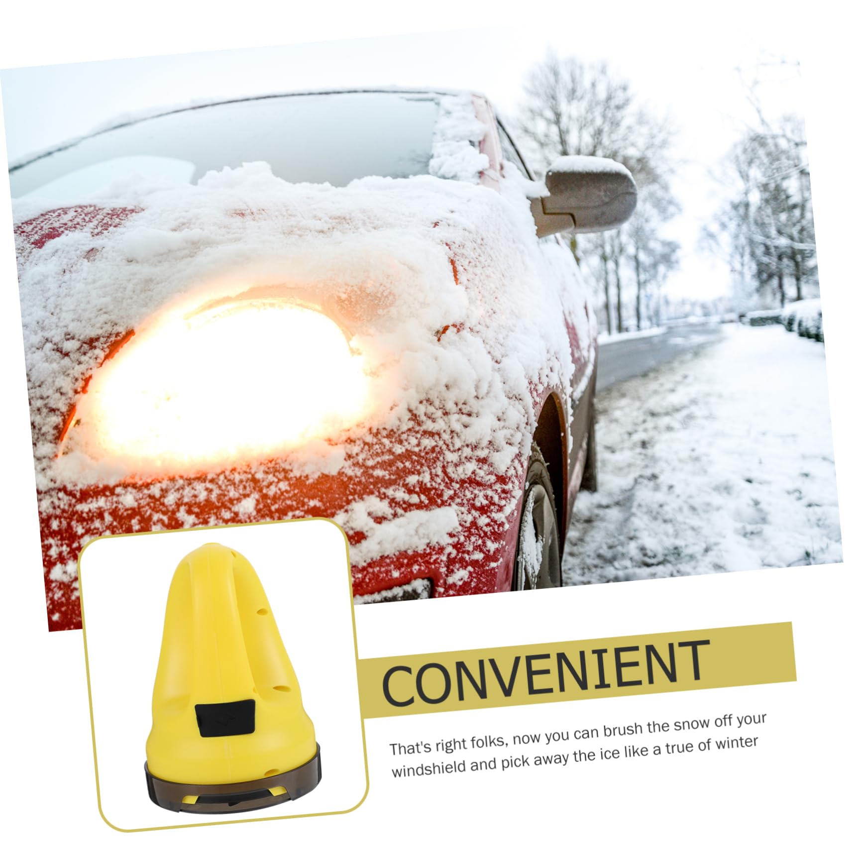 INOOMP Elektrischer Schneekratzer für Auto, 3000 Ah, Abs, Kompakt