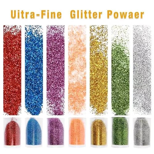 Festival Makeup Fine Glitter For Body, Face, And Hair, Set Of 40 Colors Nail Glitter, Crafts Glitter For Epoxy Resin Art, Tumbler Candle Making #TOP3