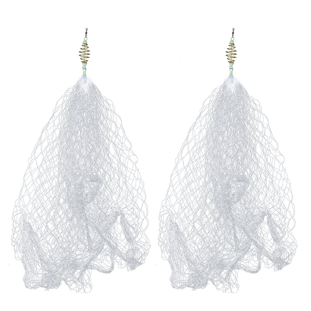 2pcs Copper Spring Shoal Fishing Netting with Luminous Beads Mesh Net for Night Tackle